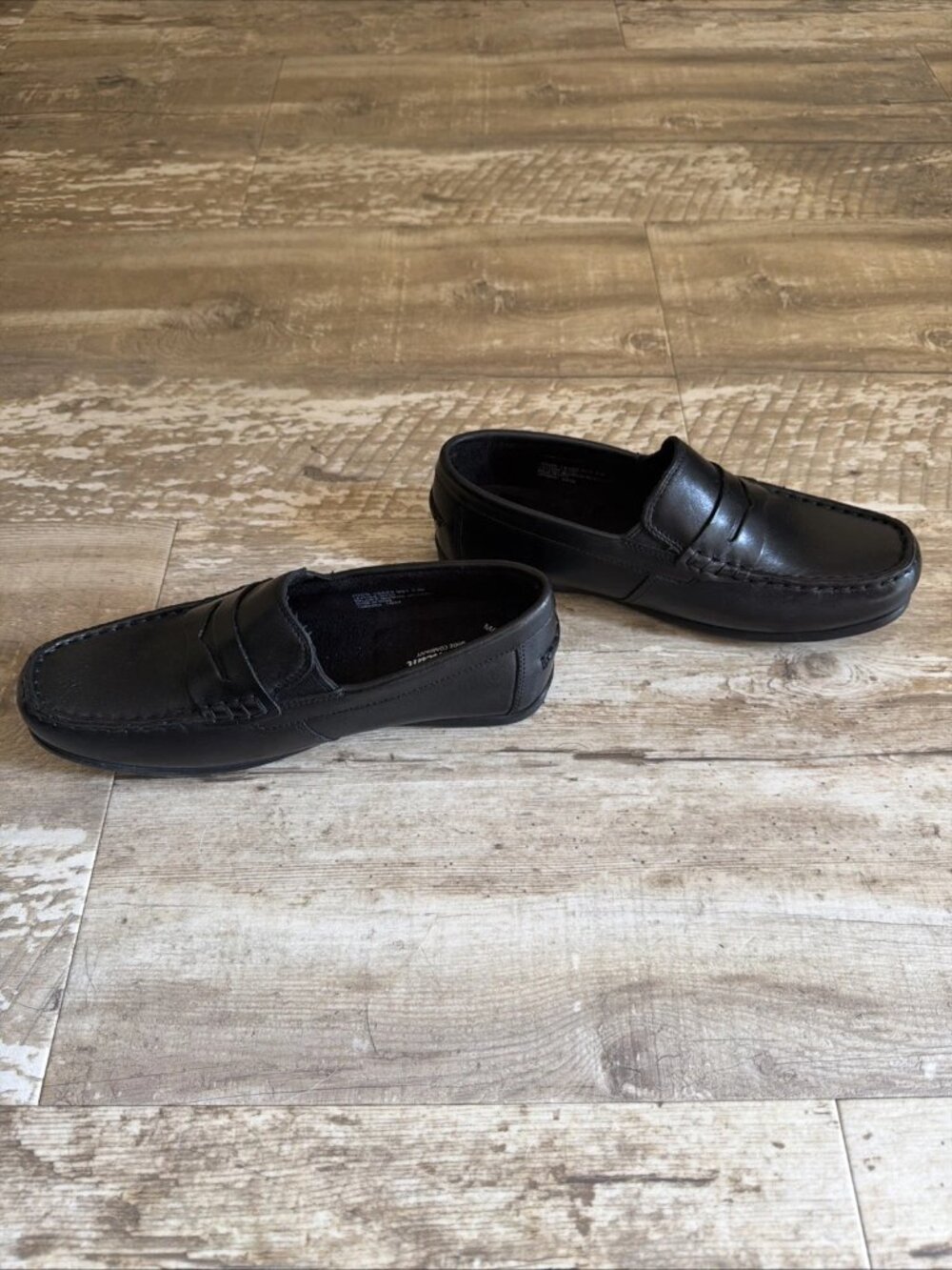 FLORSHEIM Jasper Driver Leather Slip On Black Dress Penny Loafer Youth 5M - Picture 2 of 8